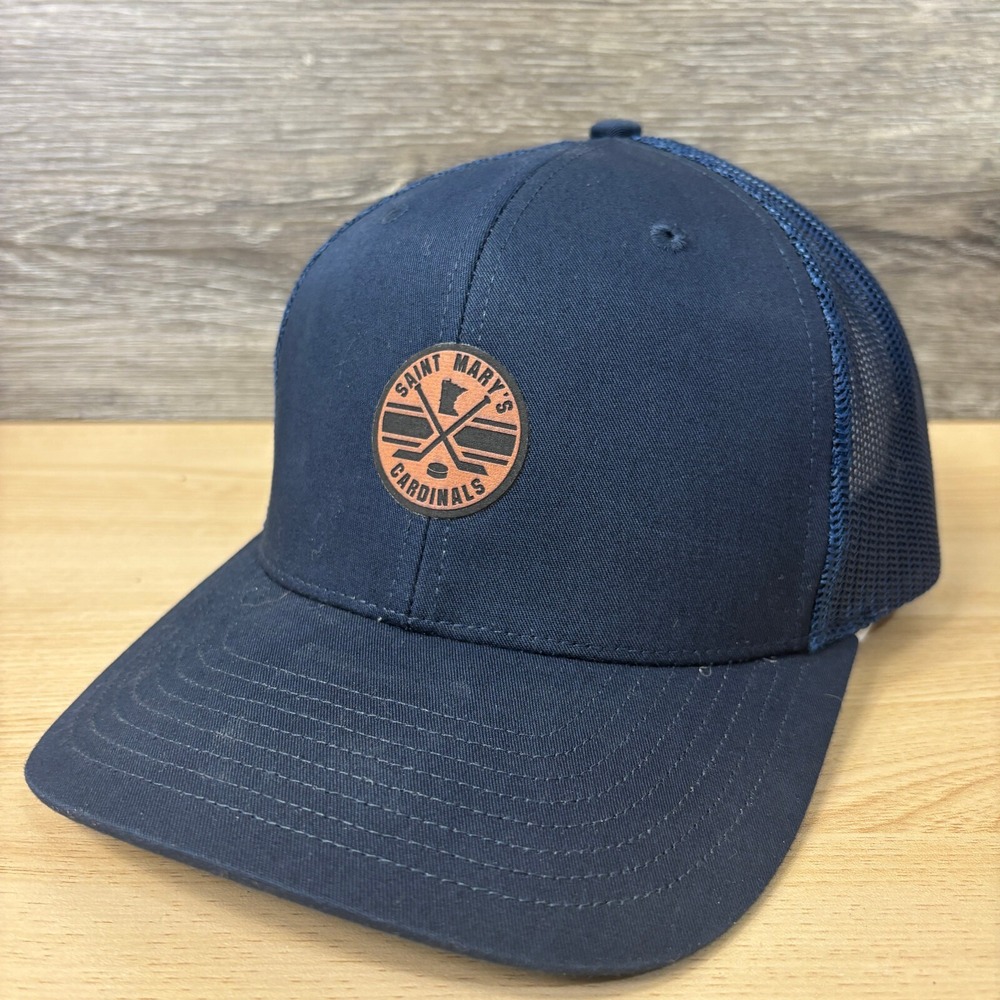 Saint Marys Cardinals Hat Cap Snap Back Blue Hockey Logo Patch Richardson